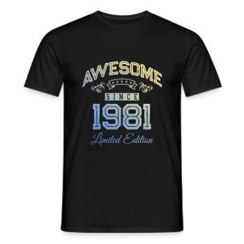 1981 awesome since - Männer T-Shirt - Schwarz - Vorne - AI Model Male 178 light (178cm)