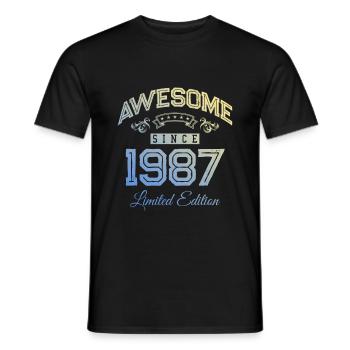 1987 awesome since - Männer T-Shirt - Schwarz - Vorne - AI Model Male 178 light (178cm)