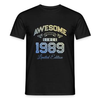 1989 génial depuis - T-shirt homme - noir - Devant - AI Model Male 178 light (178cm)