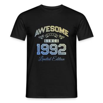 1992 awesome since - Men's T-Shirt - black - Front - AI Model Male 178 light (178cm)