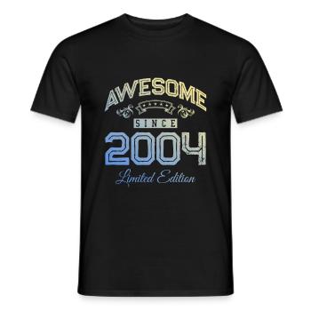 2004 awesome since - Männer T-Shirt - Schwarz - Vorne - AI Model Male 178 light (178cm)