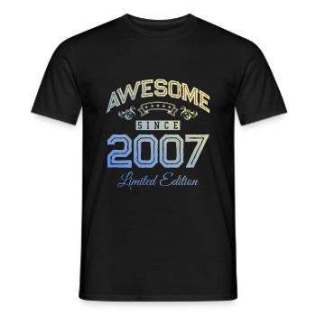 2007 awesome since - Männer T-Shirt - Schwarz - Vorne - AI Model Male 178 light (178cm)