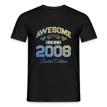 2008 awesome since - Men's T-Shirt - black - Front - AI Model Male 178 light (178cm)