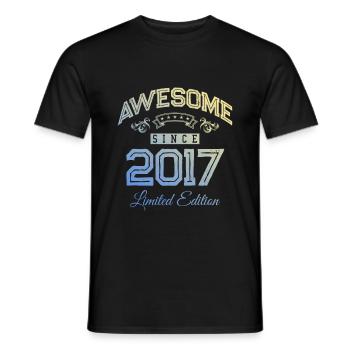 2017 awesome since - Men's T-Shirt - black - Front - AI Model Male 178 light (178cm)