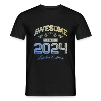 2024 génial depuis - T-shirt homme - noir - Devant - AI Model Male 178 light (178cm)