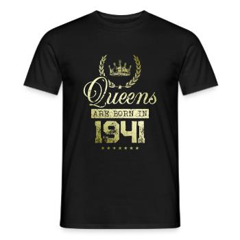 Queens born in 1941 - Men's T-Shirt - black - Front - AI Model Male 178 light (178cm)