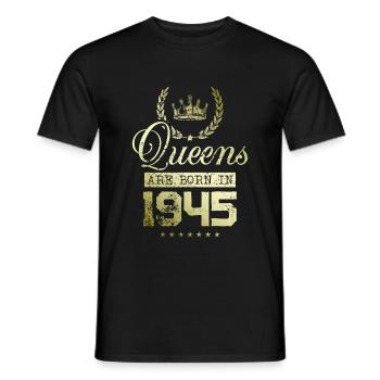 Queens born in 1945 - Männer T-Shirt - Schwarz - Vorne - AI Model Male 178 light (178cm)