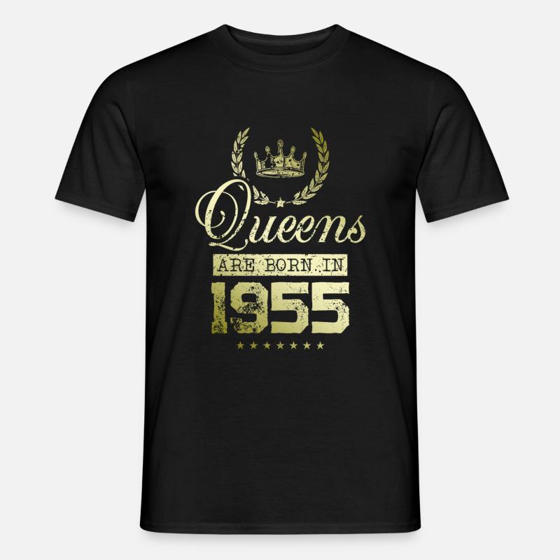Queens born in 1955 - Männer T-Shirt - Schwarz