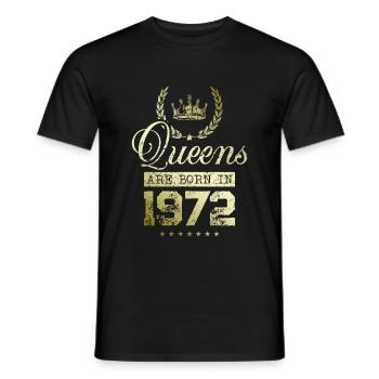 Queens born in 1972 - Männer T-Shirt - Schwarz - Vorne - AI Model Male 178 light (178cm)
