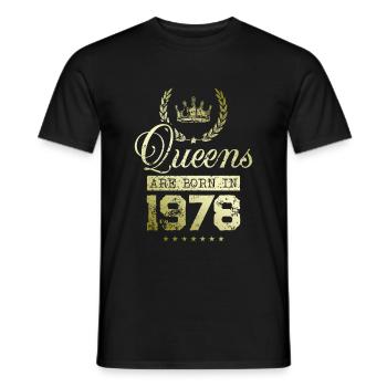 Queens born in 1978 - Männer T-Shirt - Schwarz - Vorne - AI Model Male 178 light (178cm)