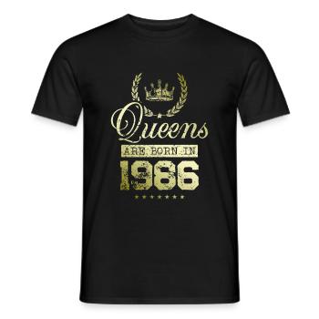 Queens born in 1986 - Men's T-Shirt - black - Front - AI Model Male 178 light (178cm)