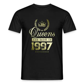 Queens born in 1997 - Männer T-Shirt - Schwarz - Vorne - AI Model Male 178 light (178cm)