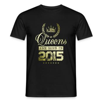 Queens born in 2015 - Männer T-Shirt - Schwarz - Vorne - AI Model Male 178 light (178cm)