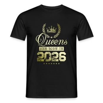 Queens born in 2026 - Men's T-Shirt - black - Front - AI Model Male 178 light (178cm)