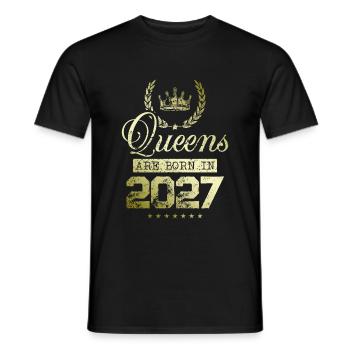 Queens nées en 2027 - T-shirt homme - noir - Devant - AI Model Male 178 light (178cm)