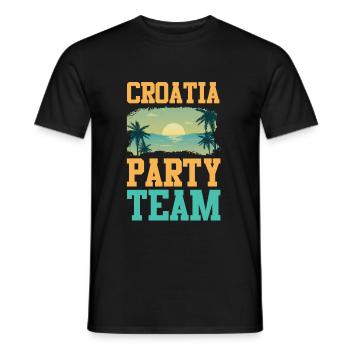 Croatia Party Team - Men's T-Shirt - black - Front - AI Model Male 178 light (178cm)