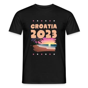Croatie 2023 - T-shirt homme - noir - Devant - AI Model Male 178 light (178cm)
