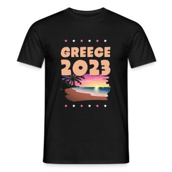Greece 2023 - Männer T-Shirt - Schwarz - Vorne - AI Model Male 178 light (178cm)
