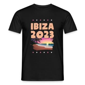 Ibiza 2023 - Männer T-Shirt - Schwarz - Vorne - AI Model Male 178 light (178cm)