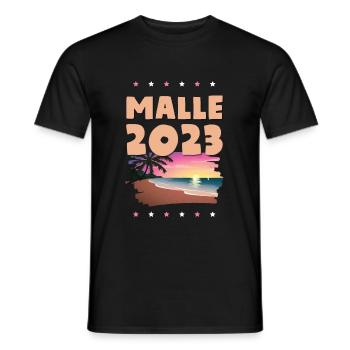 Malle 2023 - Men's T-Shirt - black - Front - AI Model Male 178 light (178cm)