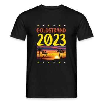 Goldstrand 2023 - Männer T-Shirt - Schwarz - Vorne - AI Model Male 178 light (178cm)