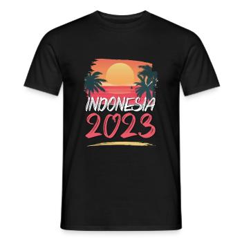 Indonesia 2023 - Men's T-Shirt - black - Front - AI Model Male 178 light (178cm)
