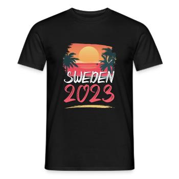 Suède 2023 - T-shirt homme - noir - Devant - AI Model Male 178 light (178cm)