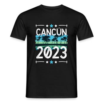 Cancun 2023 - T-shirt homme - noir - Devant - AI Model Male 178 light (178cm)