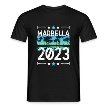 Marbella 2023 - Men's T-Shirt - black - Front - AI Model Male 178 light (178cm)