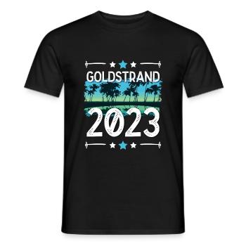 Goldstrand 2023 - Männer T-Shirt - Schwarz - Vorne - AI Model Male 178 light (178cm)