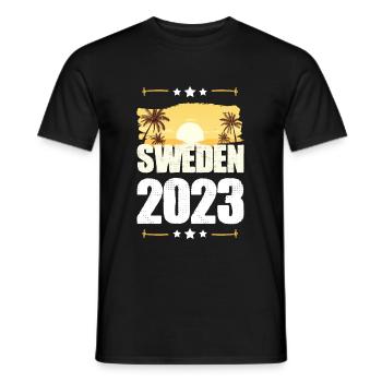 Suède 2023 - T-shirt homme - noir - Devant - AI Model Male 178 light (178cm)