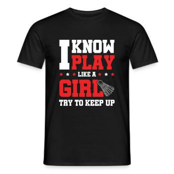 Badminton Filles - T-shirt homme - noir - Devant - AI Model Male 178 light (178cm)