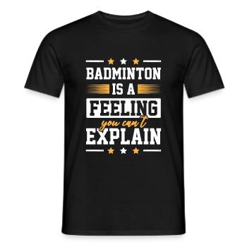 Badminton Sports - Men's T-Shirt - black - Front - AI Model Male 178 light (178cm)