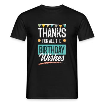 Birthday Greetings - Men's T-Shirt - black - Front - AI Model Male 178 light (178cm)