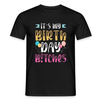Birthday funny saying - Men's T-Shirt - black - Front - AI Model Male 178 light (178cm)