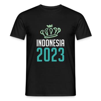 Indonesia 2023 Krone - Men's T-Shirt - black - Front - AI Model Male 178 light (178cm)