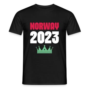 Norway 2023 Krone - Men's T-Shirt - black - Front - AI Model Male 178 light (178cm)