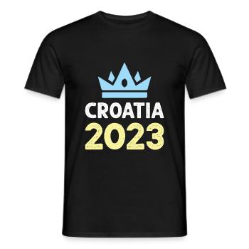 Croatia 2023 Krone - Men's T-Shirt - black - Front - AI Model Male 178 light (178cm)