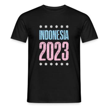Indonesia 2023 - Men's T-Shirt - black - Front - AI Model Male 178 light (178cm)