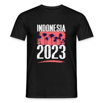 Indonesia 2023 - Men's T-Shirt - black - Front - AI Model Male 178 light (178cm)