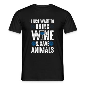 Animal welfare wine - Men's T-Shirt - black - Front - AI Model Male 178 light (178cm)