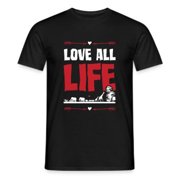 Aimer le bien-être animal - T-shirt homme - noir - Devant - AI Model Male 178 light (178cm)
