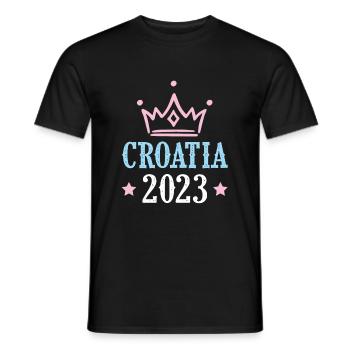 Croatia 2023 - Men's T-Shirt - black - Front - AI Model Male 178 light (178cm)