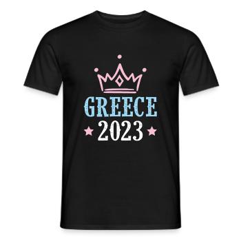 Grèce 2023 - T-shirt homme - noir - Devant - AI Model Male 178 light (178cm)
