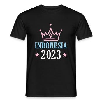Indonésie 2023 - T-shirt homme - noir - Devant - AI Model Male 178 light (178cm)