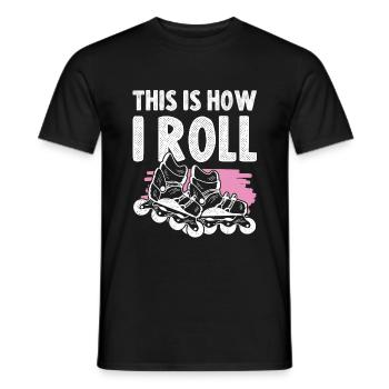 skater inline - Männer T-Shirt - Schwarz - Vorne - AI Model Male 178 light (178cm)