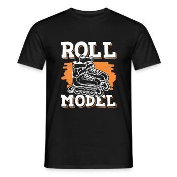roll skaten - Männer T-Shirt - Schwarz - Vorne - AI Model Male 178 light (178cm)