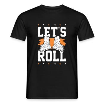 skate lets roll - Men's T-Shirt - black - Front - AI Model Male 178 light (178cm)