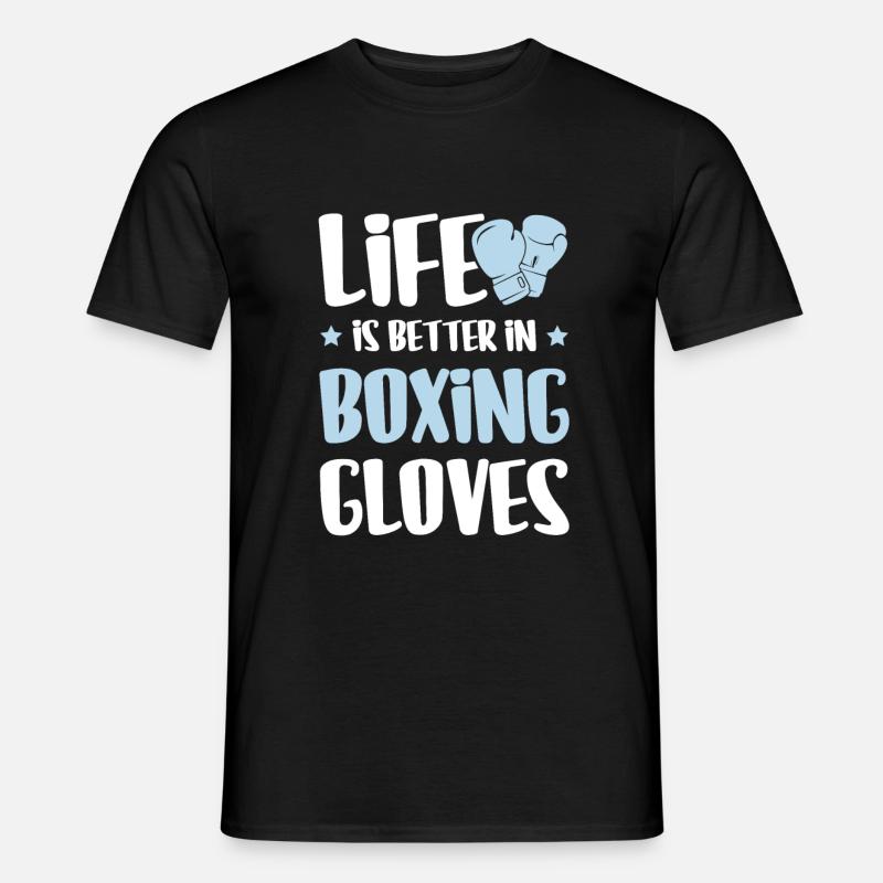boxer boxhandschuhe - Männer T-Shirt - Schwarz