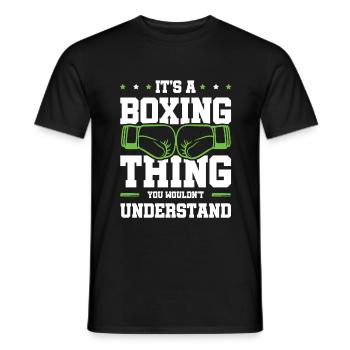 Boxing Boxing Gloves - Men's T-Shirt - black - Front - AI Model Male 178 light (178cm)